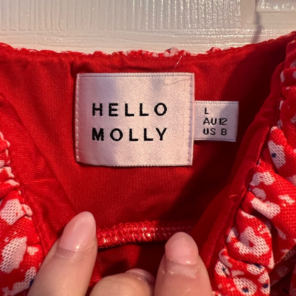 Hello Molly Red Floral Mini Dress‎ - Picture 2 of 3